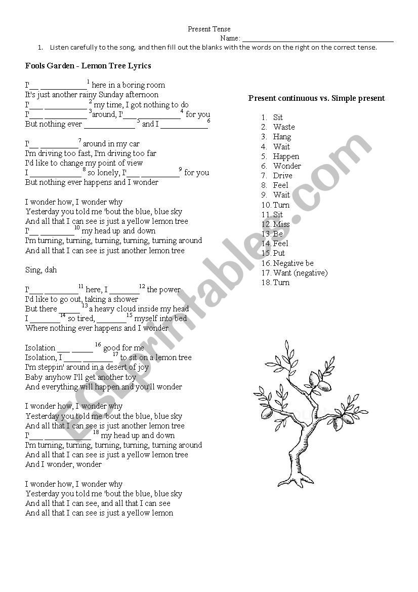 present-tense-song-esl-worksheet-by-mlgmo