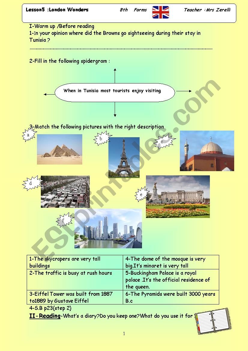 London Wonders worksheet