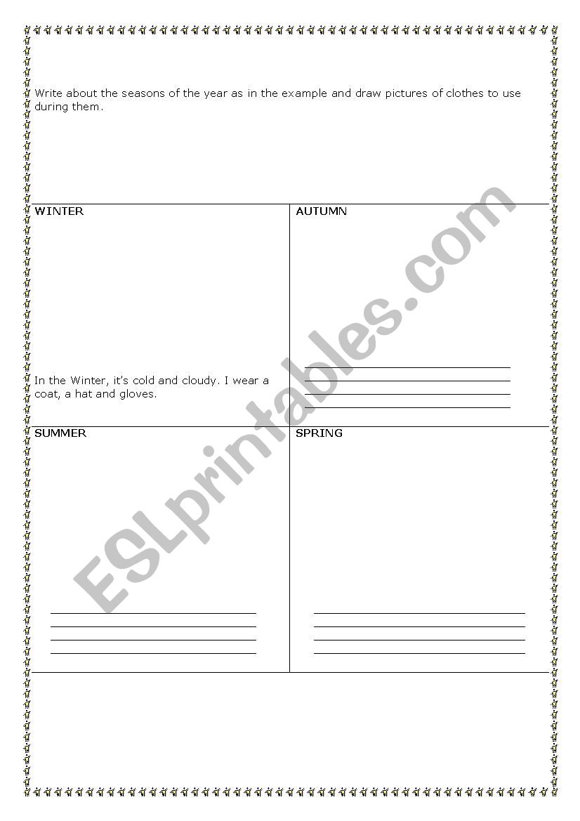 SEASONS worksheet