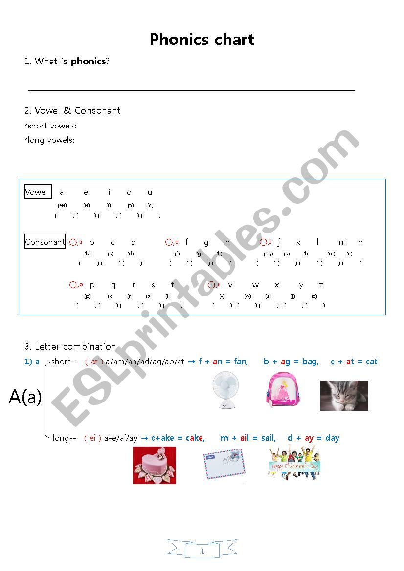 phoics chart-1 worksheet