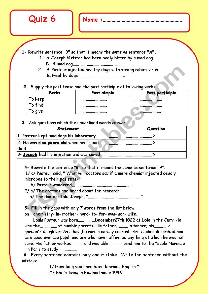 quiz 6 worksheet