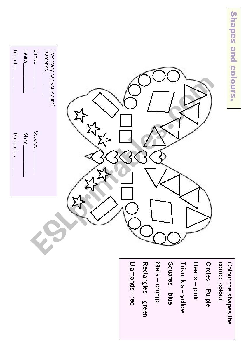 colours and shapes worksheet