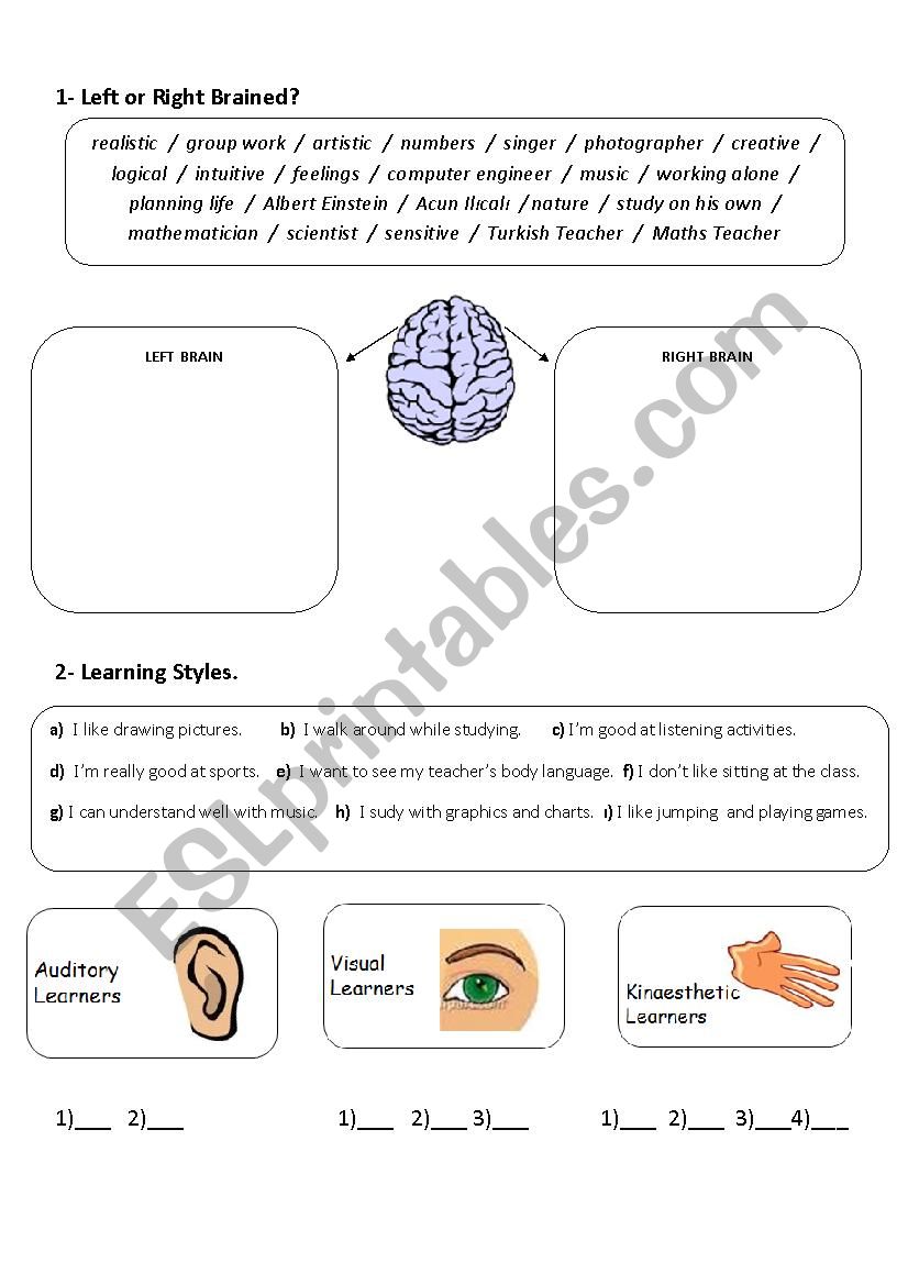 Multiple Intelligence / Right Brained or Left Brained