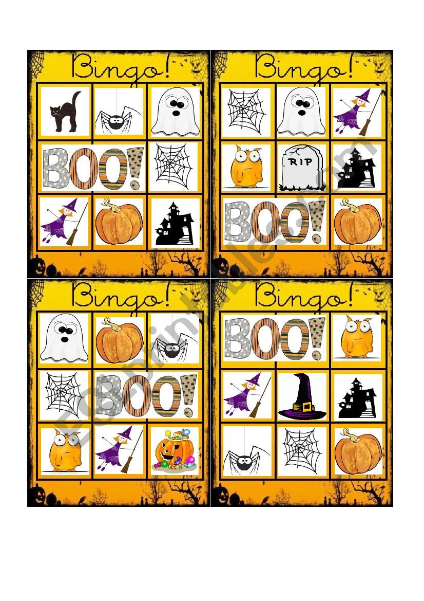 Halloween Bingo! worksheet