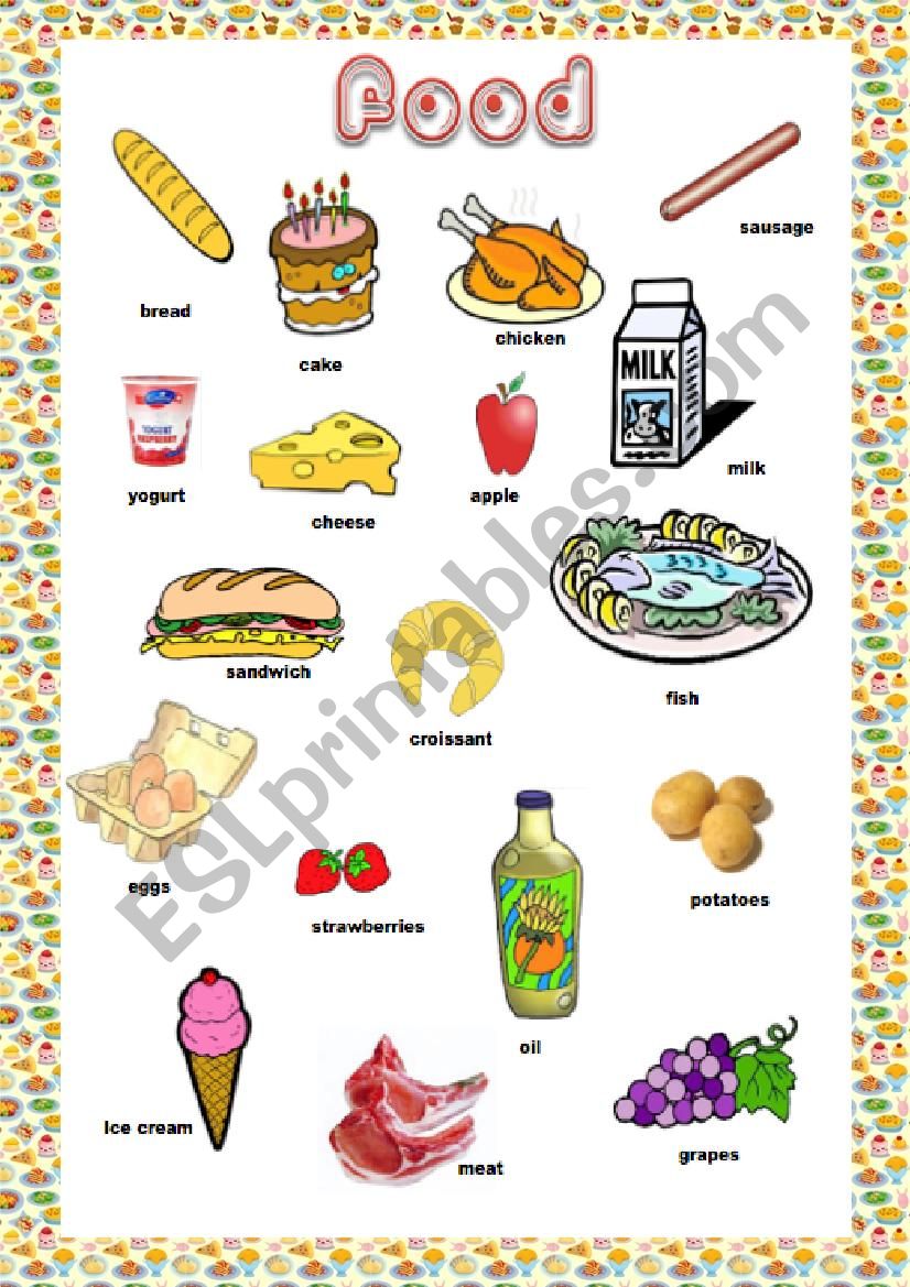 Food Dictionary worksheet