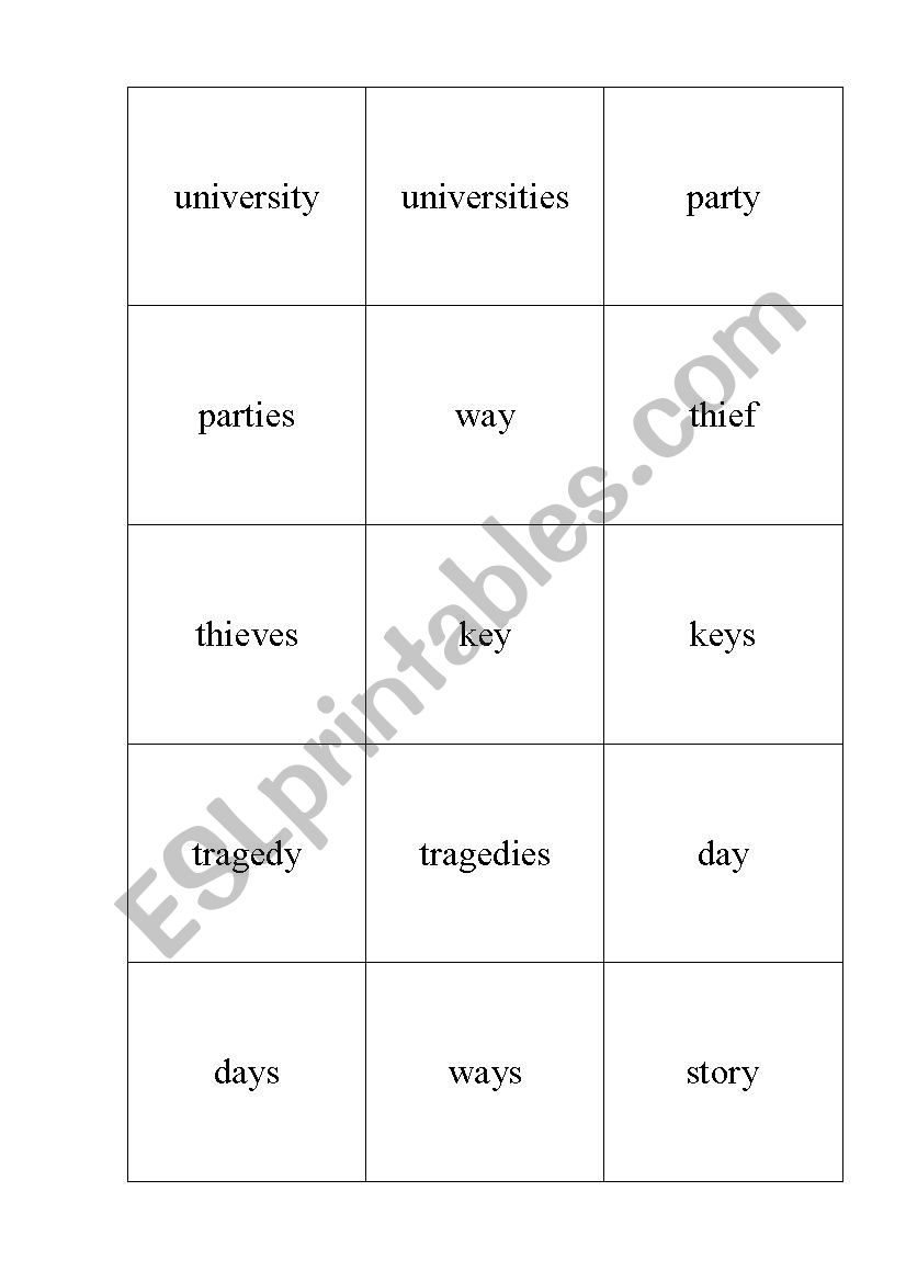 Noun worksheet