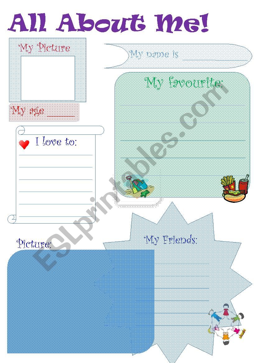 All about me worksheet