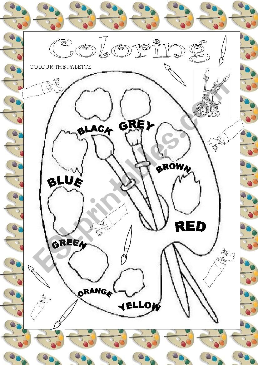 Color the palette worksheet