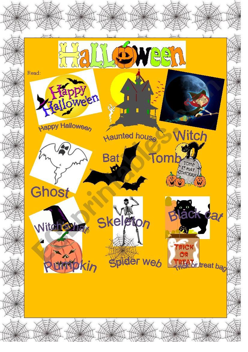 Halloween pictionary worksheet