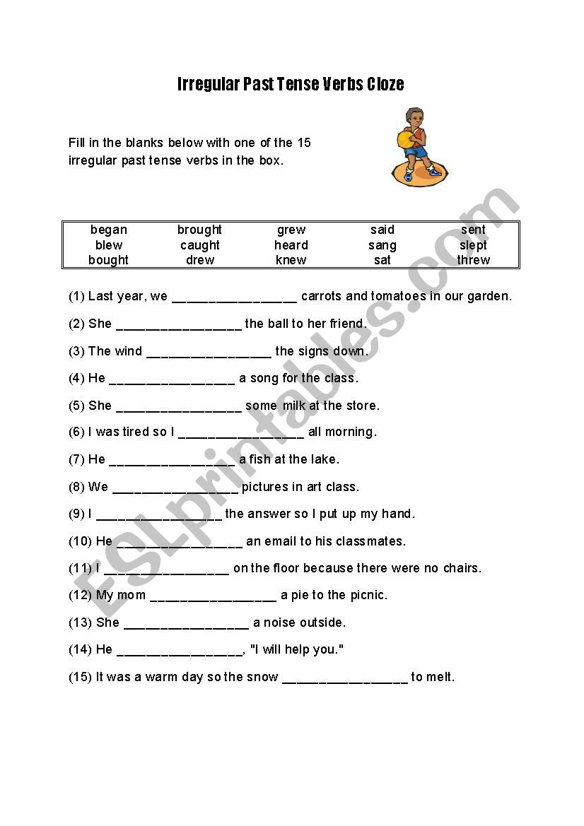 Irregular verb worksheet