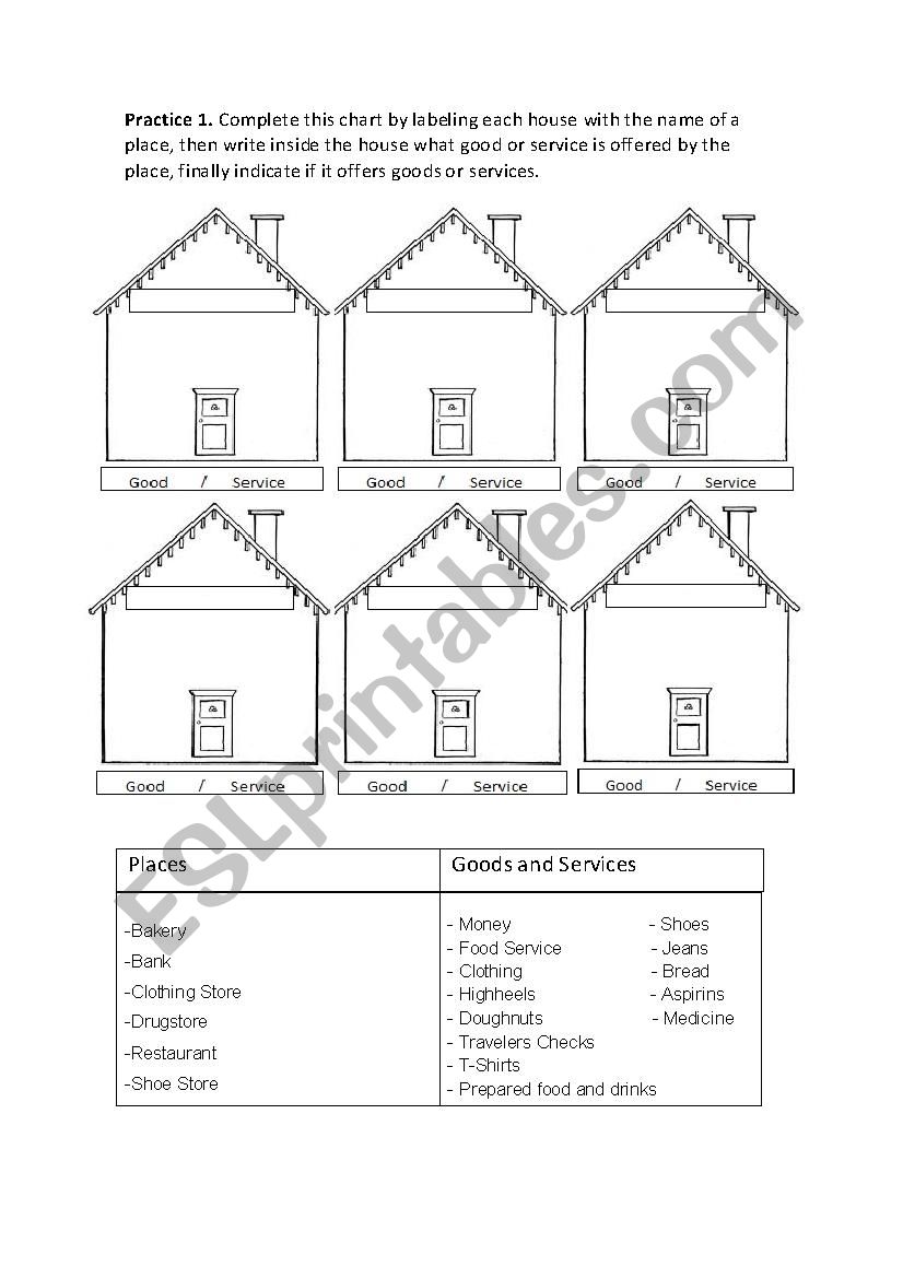 Label The House worksheet