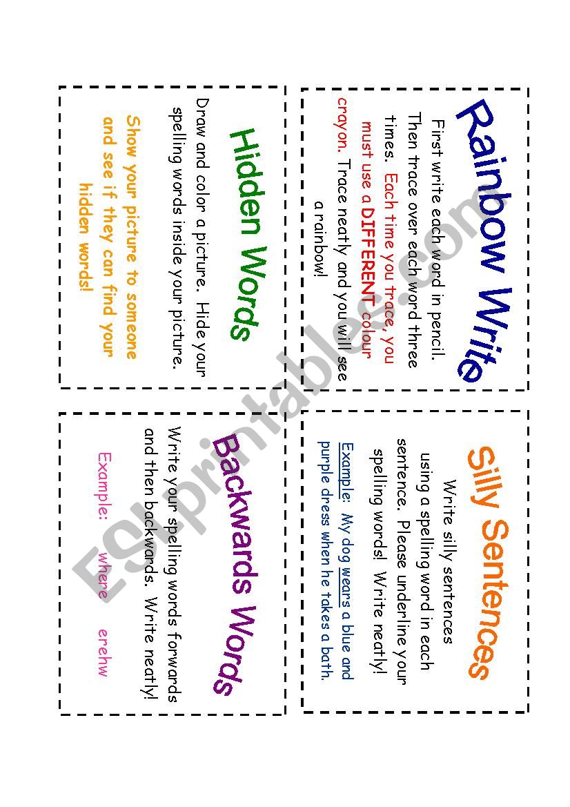 Word Work worksheet