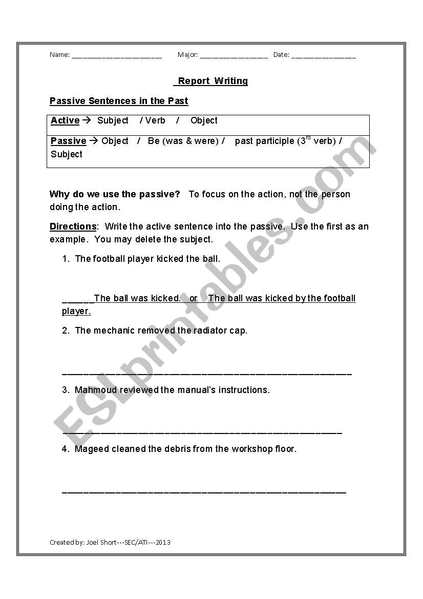 Grammar worksheet