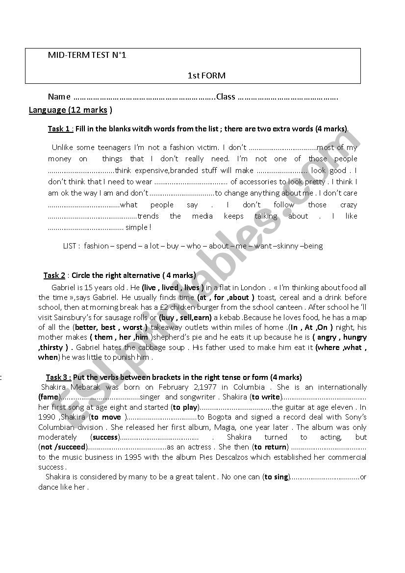 consolidation exercises worksheet