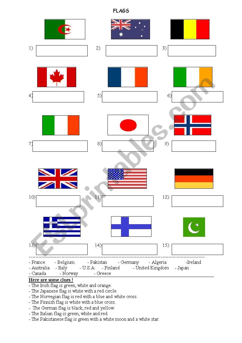 FLAGS worksheet