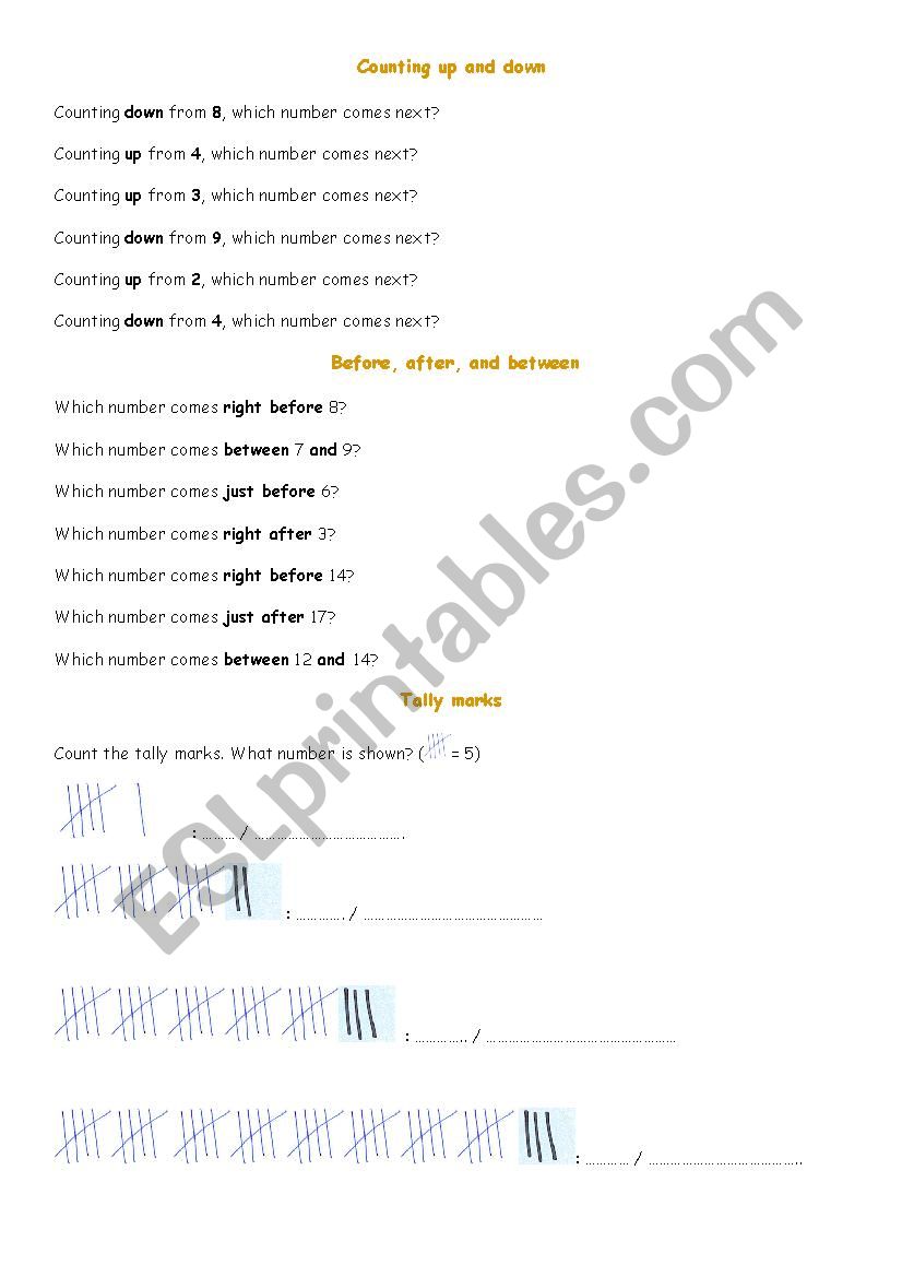 play with numbers worksheet