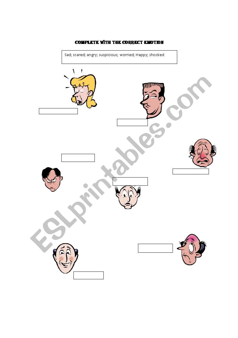 Emotions worksheet