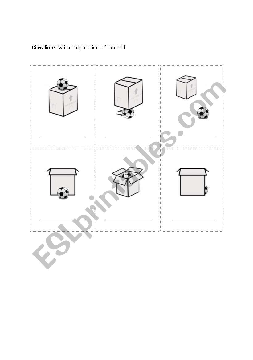 Preposition of place worksheet