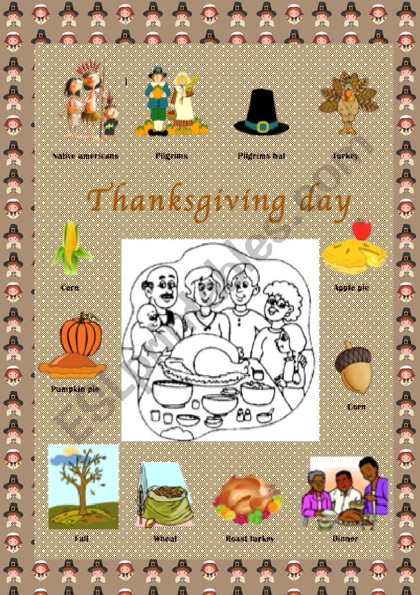 Thanksgiving day worksheet