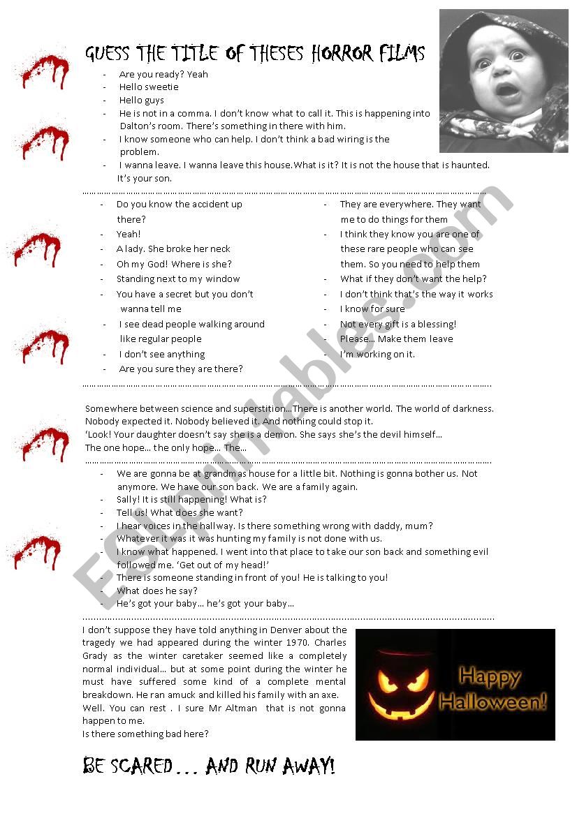 HALLOWEEN VIDEO TIME worksheet