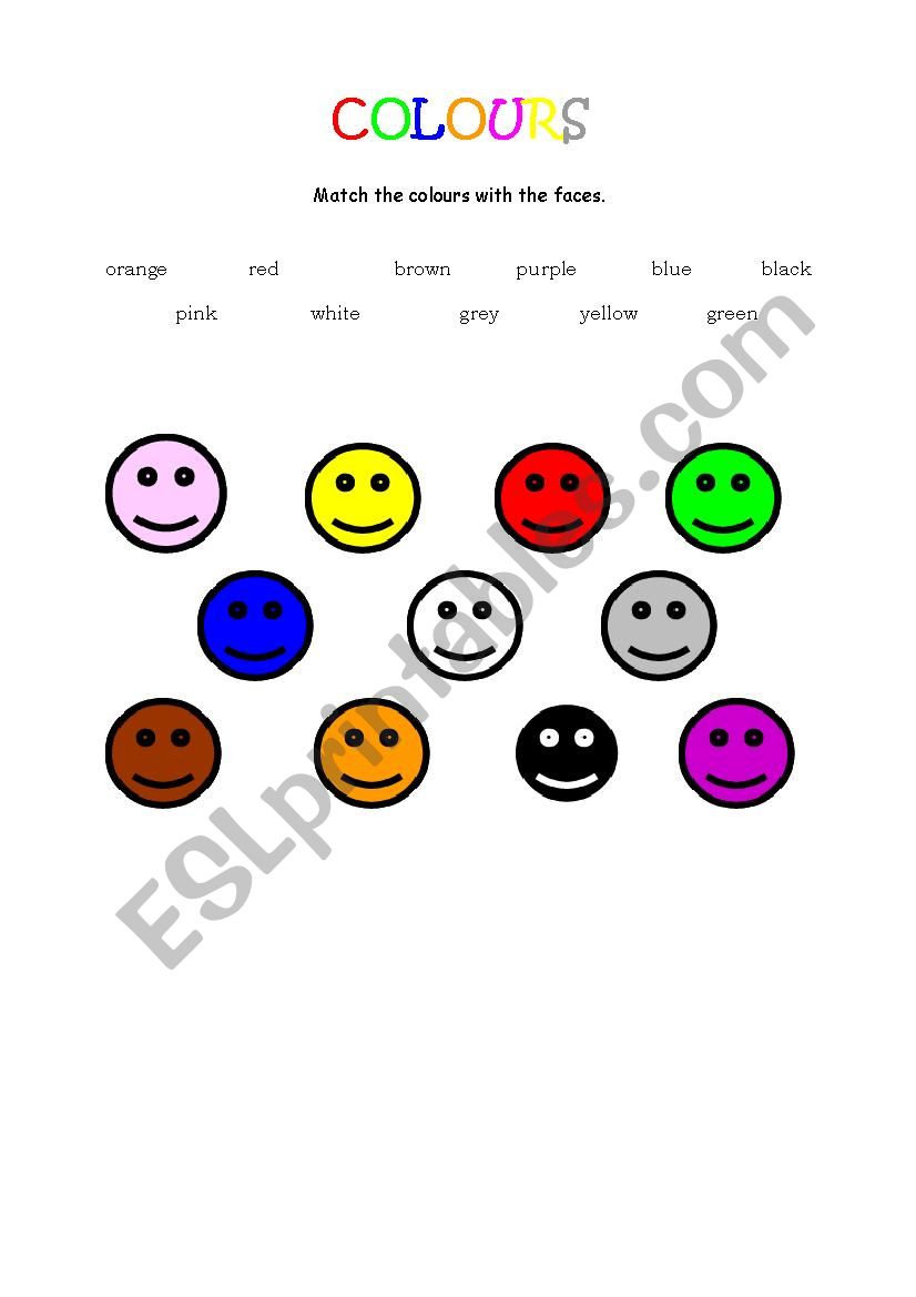 colours worksheet