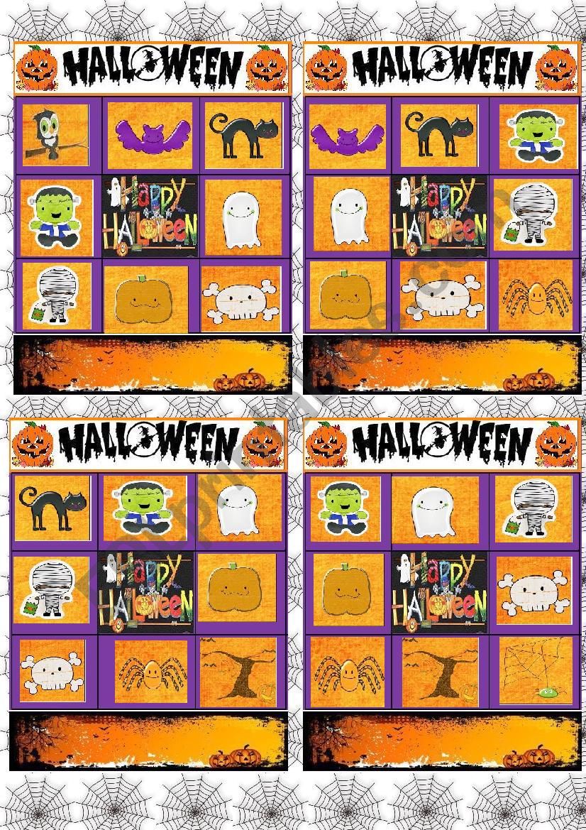 Bingo Halloween worksheet