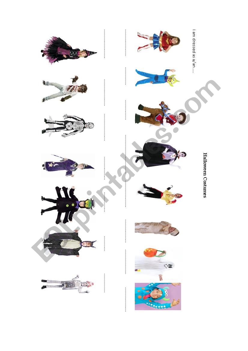 Halloween Costumes worksheet