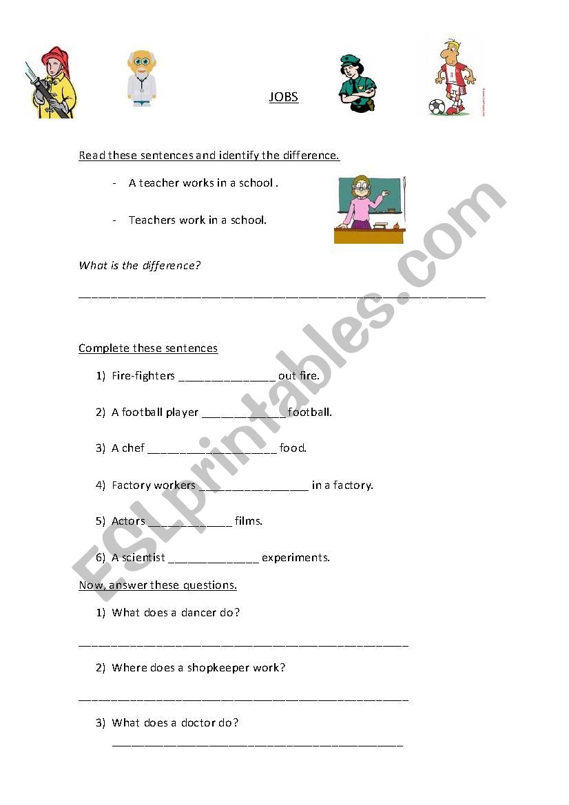 jobs worksheet