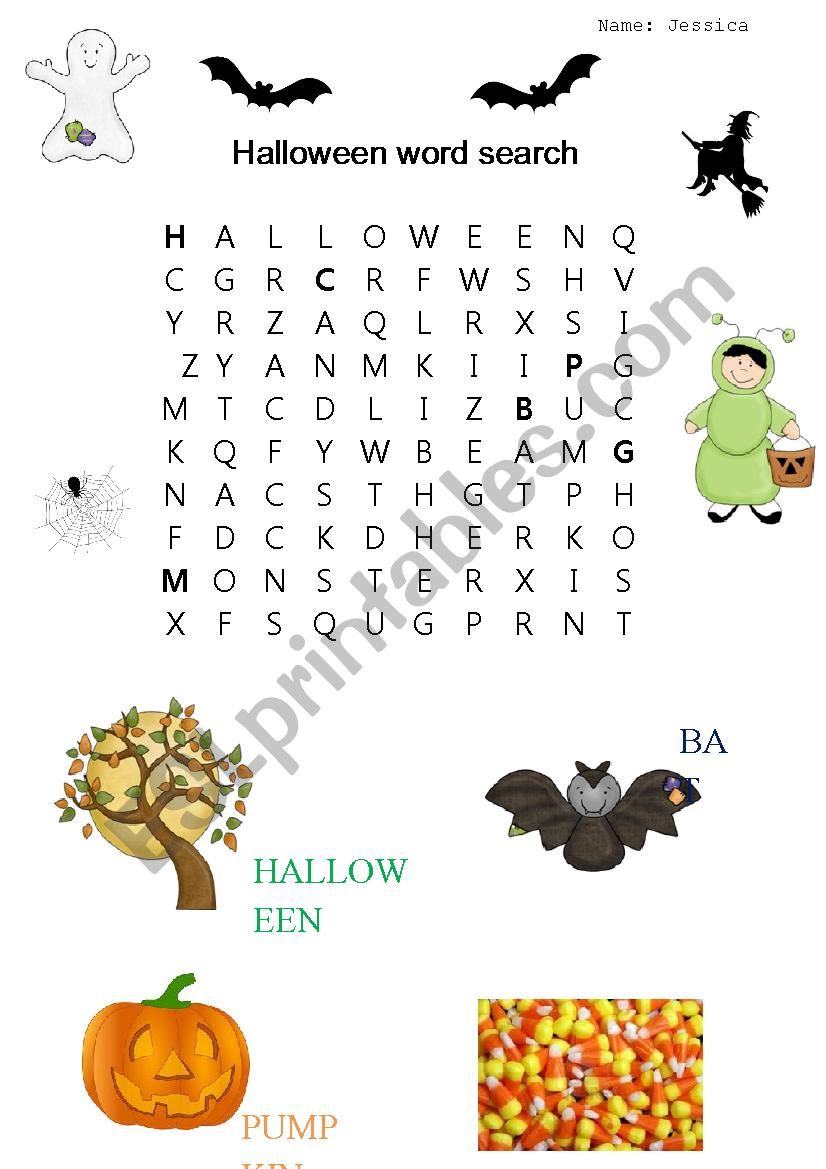 HALLOWEEN WORD SEARCH worksheet