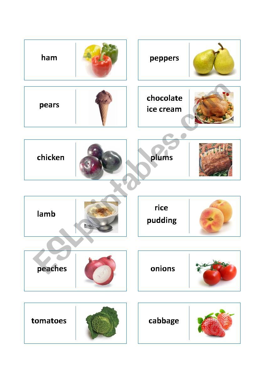 Food Domino 2 worksheet