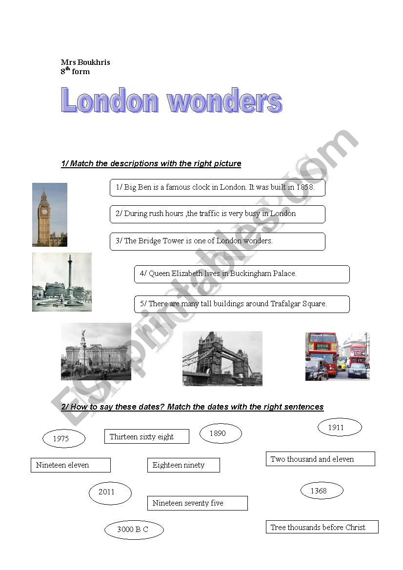 London Wonders  worksheet
