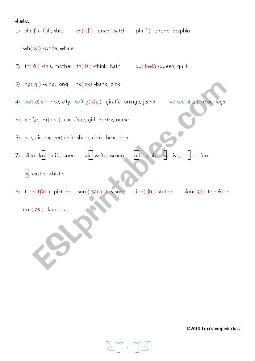 phonics chart-4 worksheet