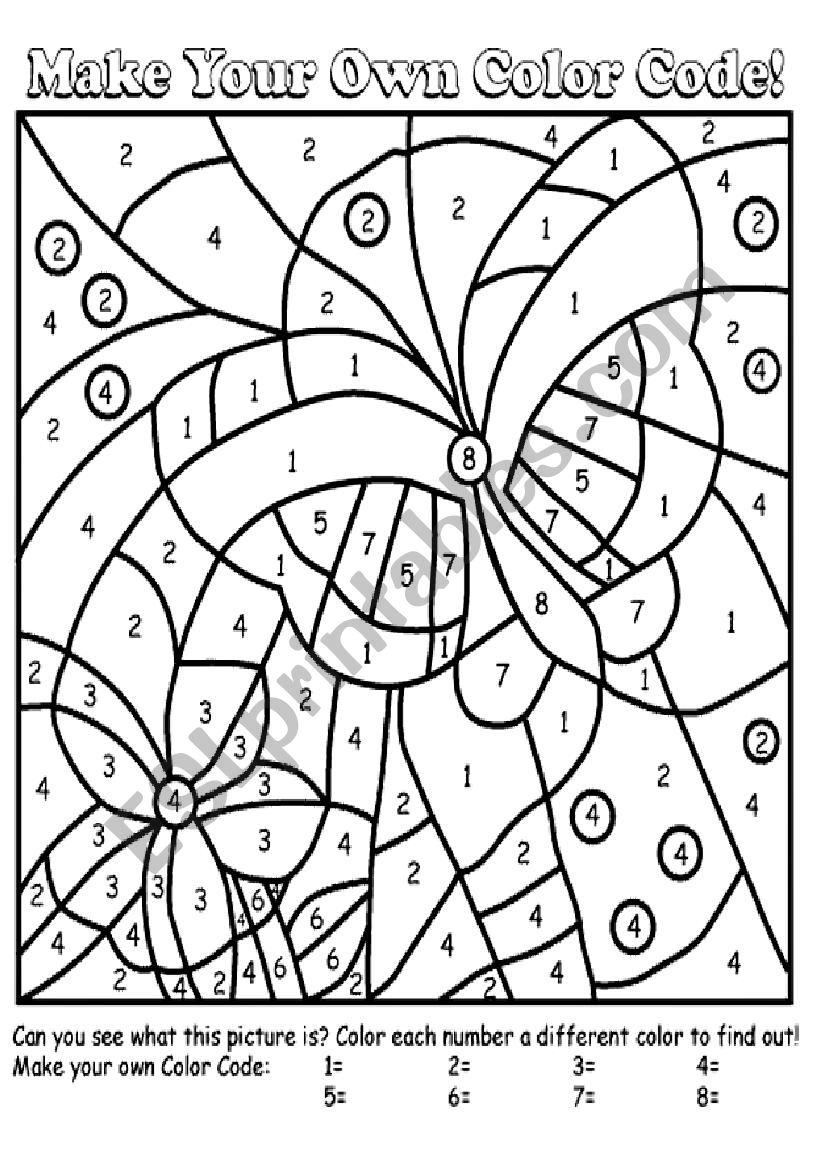 paint by numbers  worksheet