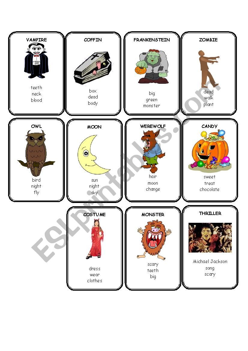 Halloween Taboo 2 of 2 worksheet