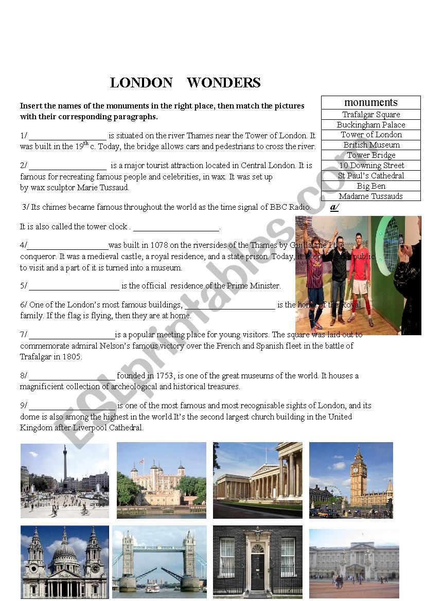 london wonders worksheet