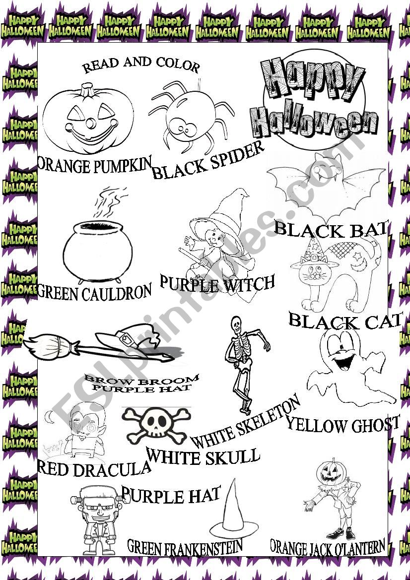 Halloween vocabulary worksheet