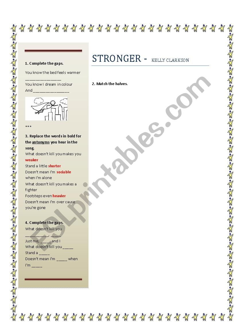 Stronger - Kelly Clarson worksheet