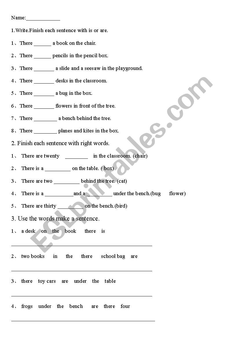 There be worksheet