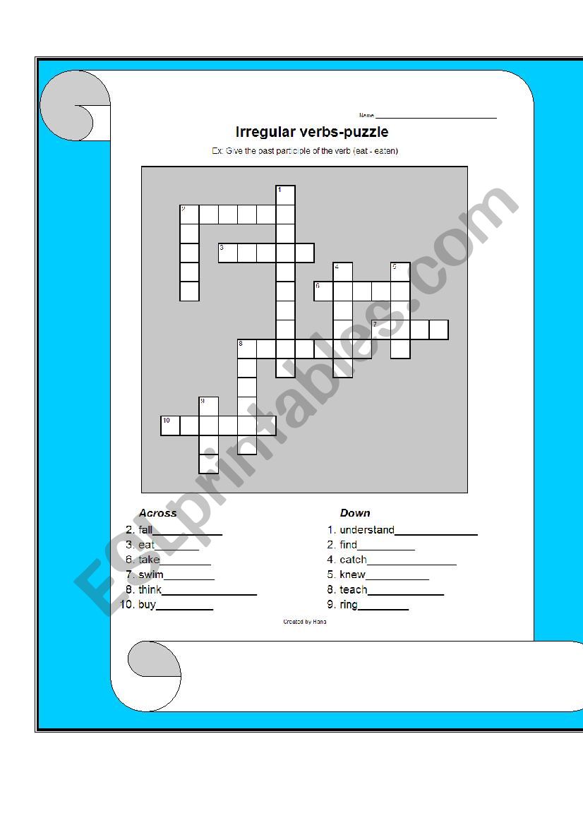 Verbs worksheet