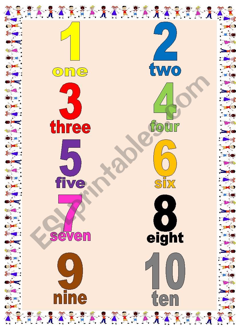 Numbers 1-10 worksheet