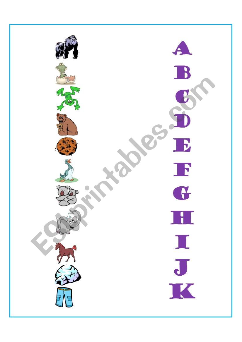 ALPHABET MATCHING worksheet