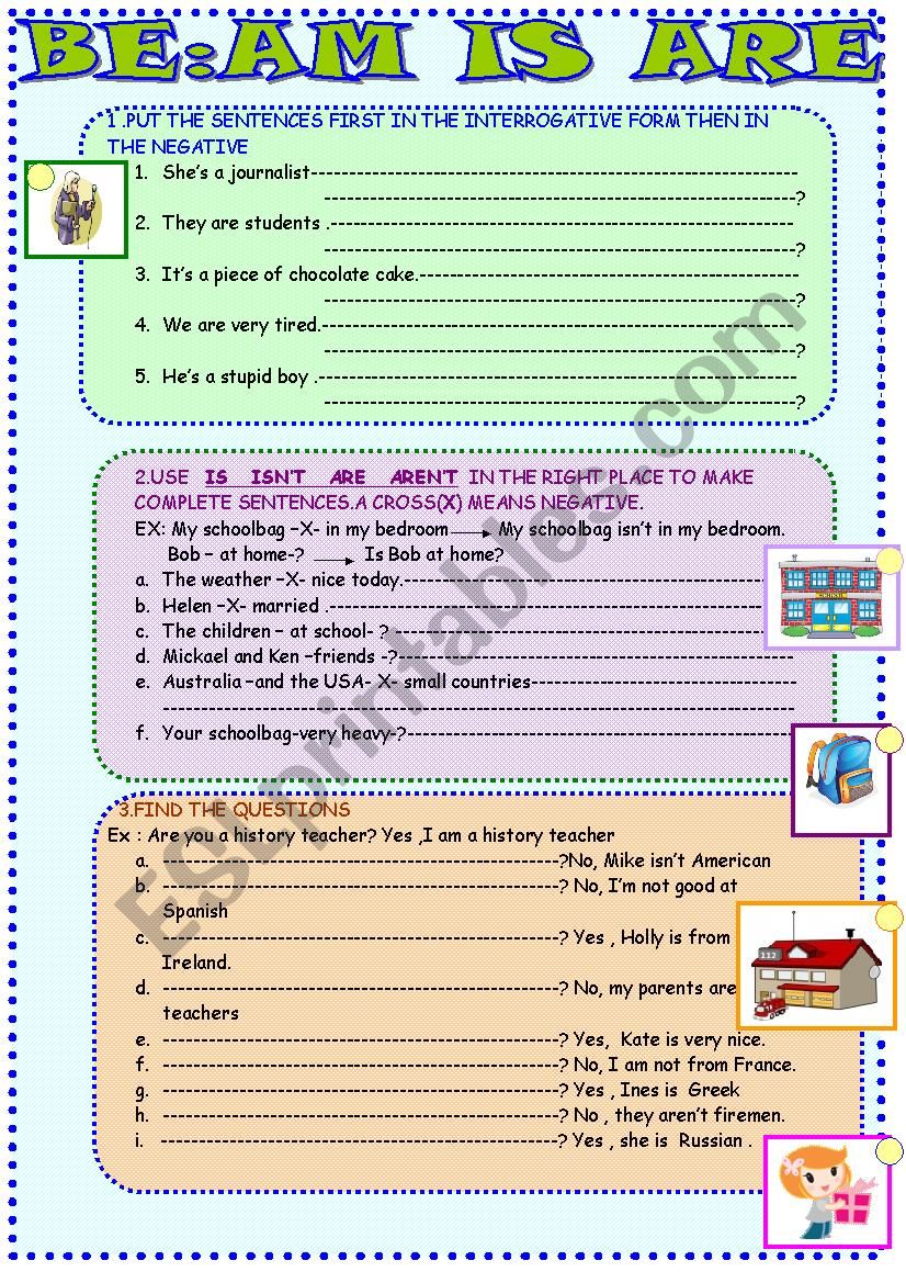 BE: Am is are 2 - ESL worksheet by spied-d-aignel