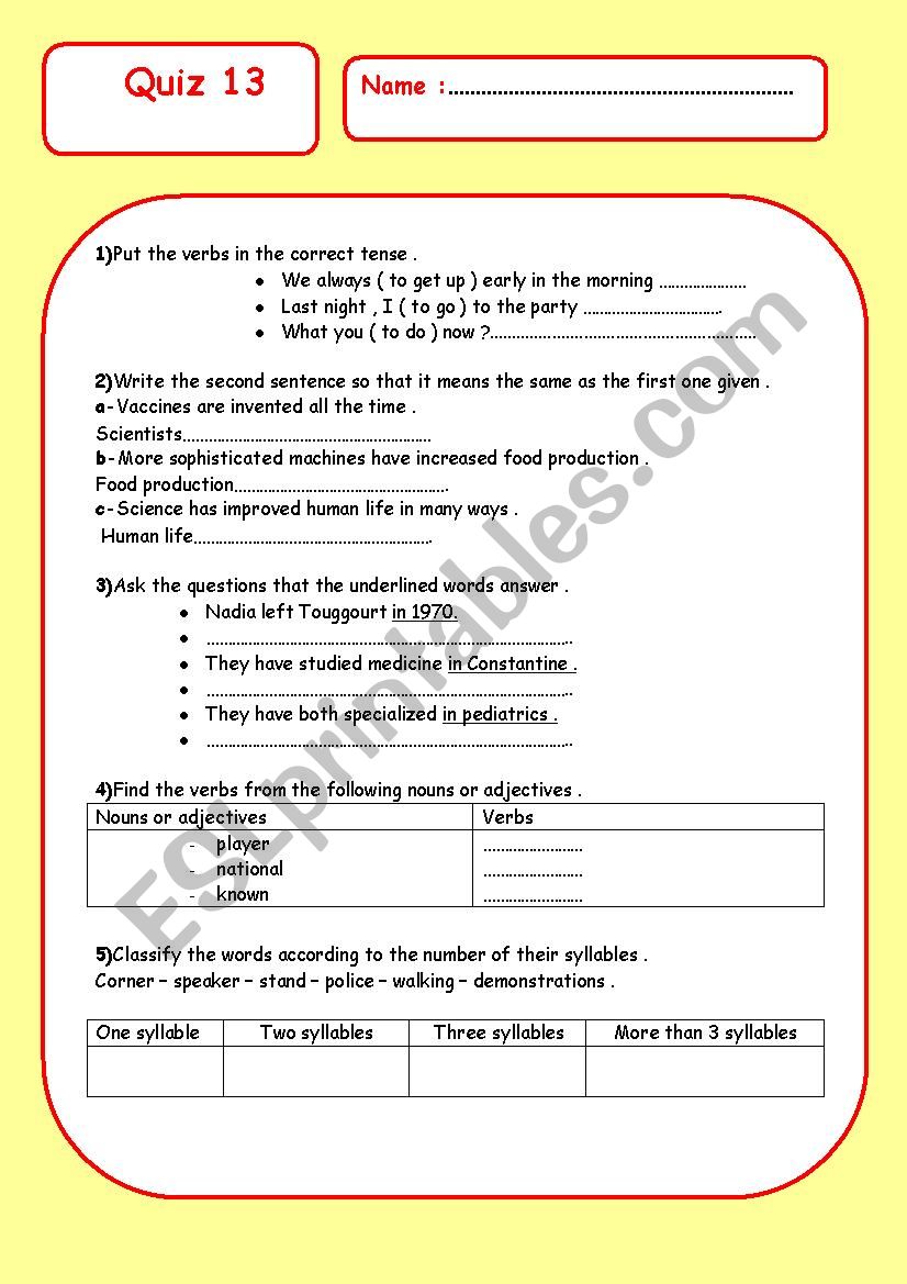 quiz13 worksheet