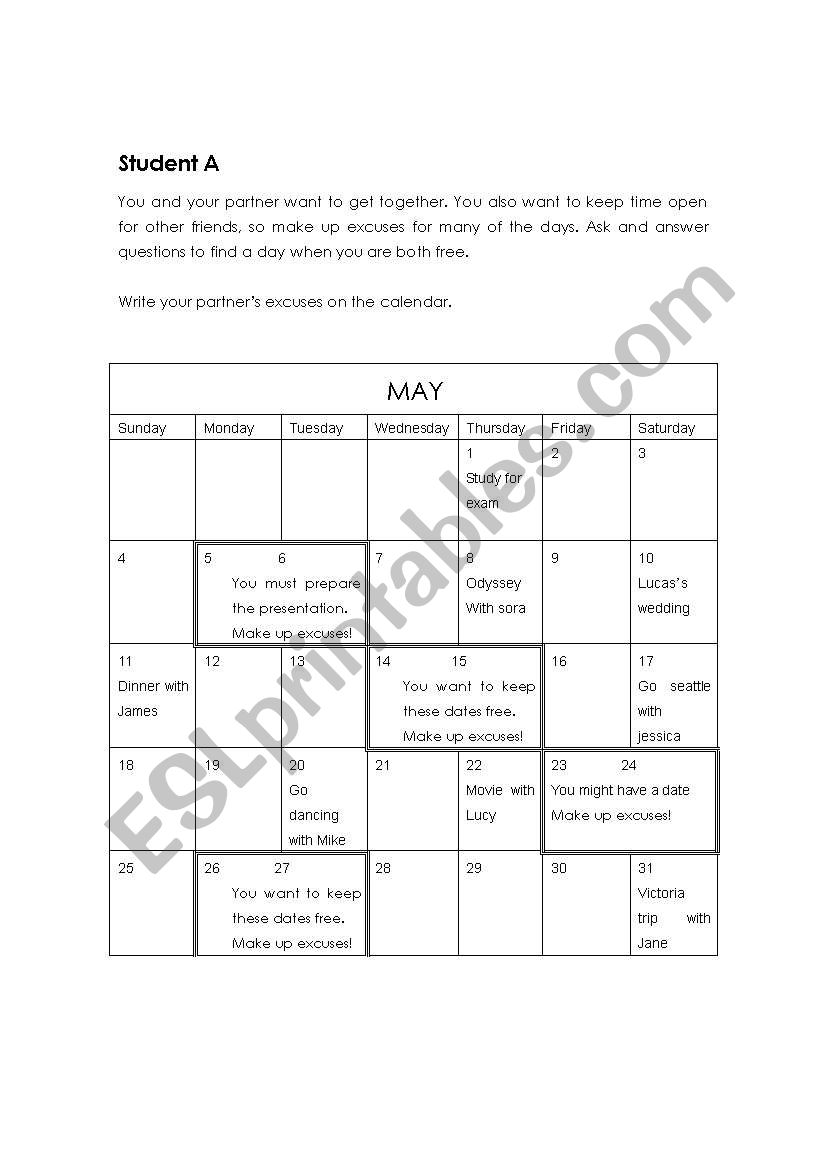 information gap  worksheet