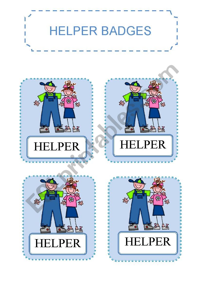 helper badges worksheet