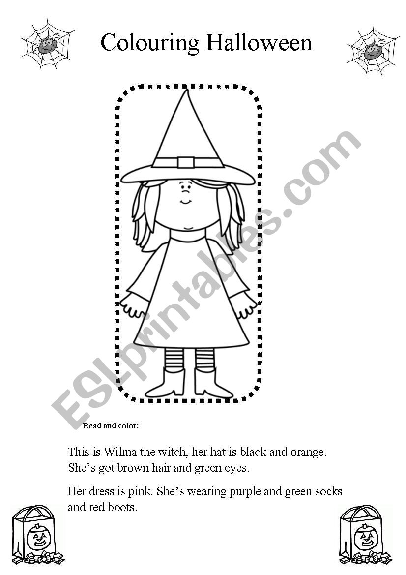 Colouring Halloween worksheet