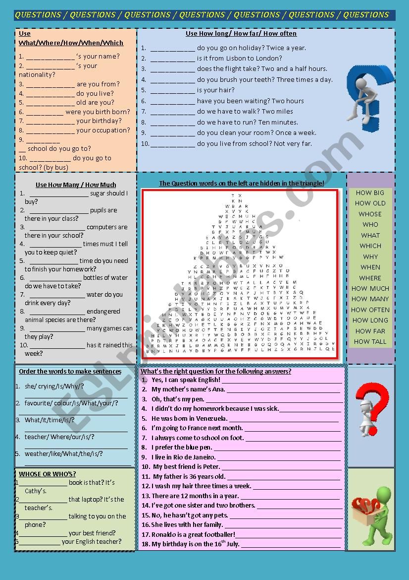 Questions! worksheet