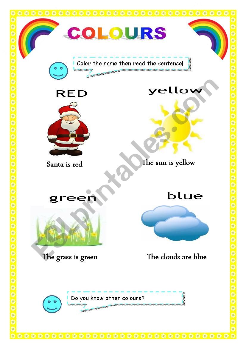 colours worksheet