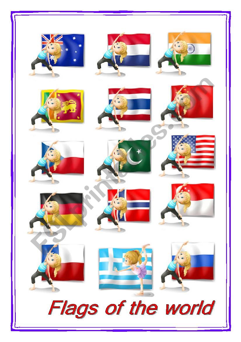 FLAGS OF THE WORLD worksheet