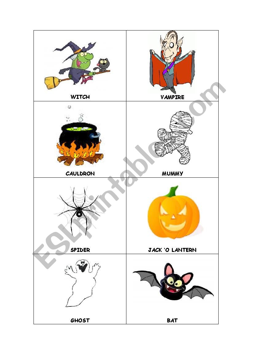 Halloween Memory Cards  worksheet
